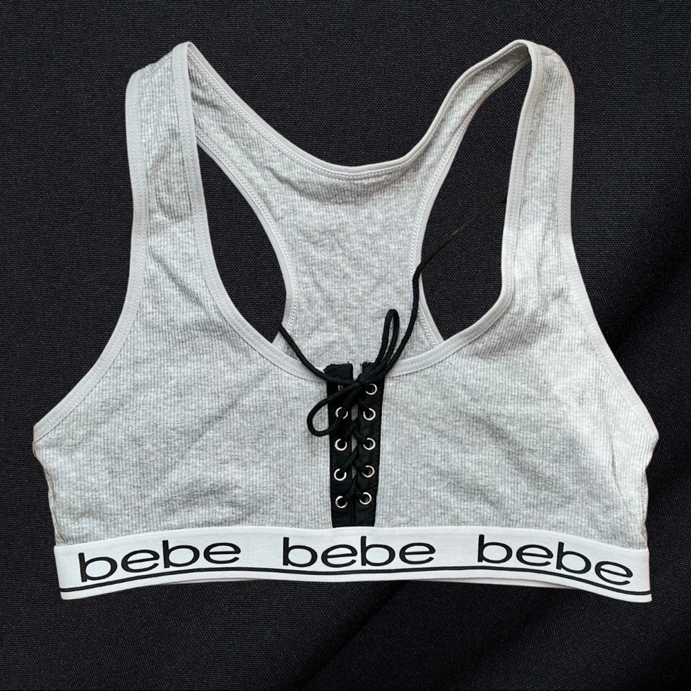 bebe Sport Lace Up Sports Bra | Size M